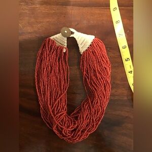 Elegant Beaded Necklace in Rich Red